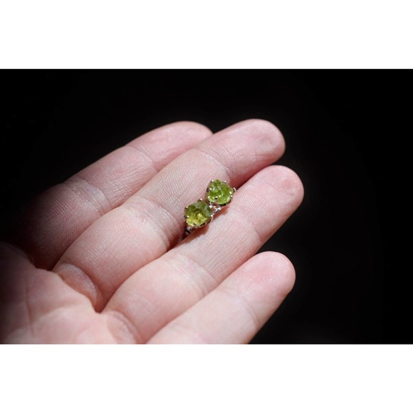 COPY - Raw Peridot Earrings Rough Peridot Natural Ethically sourced Brid… - Picture 2 of 3